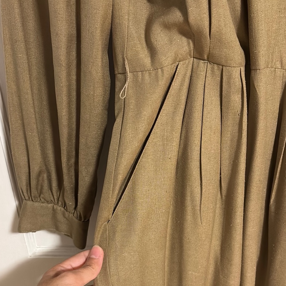 Vintage RARE Pierre Cardin Silk jumpsuit- Beige Petite size 4 - Picture 8 of 10
